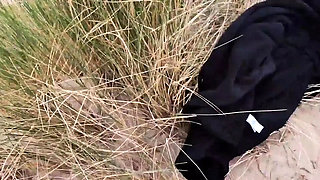 Hot British Girl with Big Ass Masturbates on Nudist Beach - HD Amateur Sex