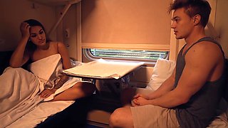 Sexy Blonde Moans From Train Vibration Before Hardcore Fuck