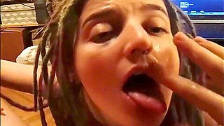 cute babe suck dick and eat sperm
