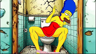 Married Housewife Gets Fucked in a Dirty Toilet. Cartoon Parody