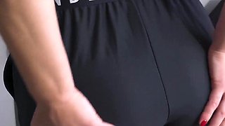 PAWG MILF Teasing Her Ass in Sports Under Armor Shorts