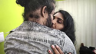 Vaishnavy Saree Removal and Bra Show with Boobs Kiss and Press by Sharun Raj, Mallu Hot Couple Saree Removal and Boobs Kiss,