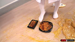 School Lunch Mess - Misaki Okina’s Playful Food Crush