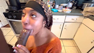 BBC Blowjob in the Kitchen