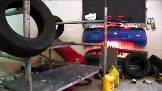 Threesome Fuck In Car Wash Sex Orgy