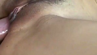 Asian teen Kaoruku with natural tits loves giving a blowjob and fucking hard