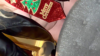 Nympho Queen Wanted a Hard Christmas Fuck, Toy in Ass, Dick in Pussy, Toy on Clit, Multiple Loud Orgasms, Cum on Pussy