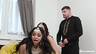 Crazy 4some sex with horny Desi Sluts