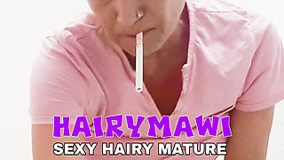 MATURE WOMAN COMPILATION IN THE TOILET SHOWING OFF HER HAIRY PUSSY