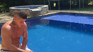 Busty Curvy Latina Gal Lets Her Masseur Fuck Her Hard & Cum On Her Big Ass After a Massage By the Pool