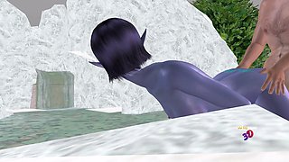 3D Animated Sex Videos - Elf and Man in Doggy Style, 69 Position, Blowjob, Pussy Licking
