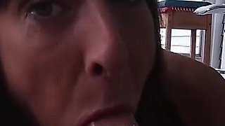 Sexy MILF Marie Sucks Cock, Shows Cum and Swallows