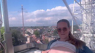 At the Carnival Flashing My Tits