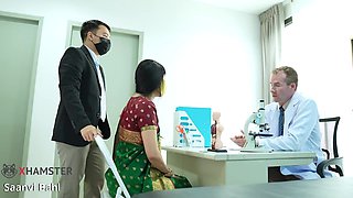 Indian Desi Girl Fucked By Her Big Dick Doctor while Hubby Waits (Hindi Drama) - Creampie cumshot