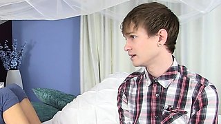 Lily Lit helps stepbrother with cum