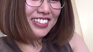 A Calm, Glasses-wearing Girl with Big I-cup Tits Applied for a Job.