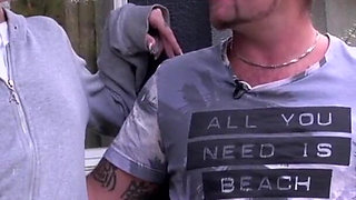 Sexy big ass brunette enjoying in hard outdoor fuck in her wide pussy