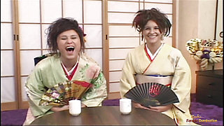 Two guys get to bang Sayuni and Sakun in a foursome