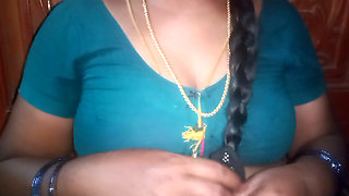 Tamil Aunty Squeezing Her Breasts When She Is Alone and Unable to Control Her Emotions