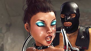 Standing action with a massive cock in this animated 3D scene