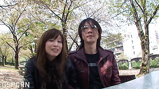 Real Japanese Girl Islay Fucking in Front at Cuckold Boyfriend