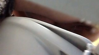 Sweet and slim sexy white girl filmed while pissing in the toilet