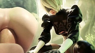 Cool 3D Animation Compilation of 2B with Big Nice Titties