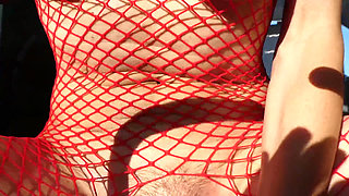 Squirt and sperm flow from a pulsating pumped pussy