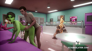 A Wet Creampie Ends This 3D Quickie in Sensual Treats Part 2