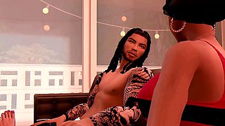Hotwife does voice acting for toon and gets a handjob in missionary style