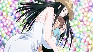 Tall hentai babe with huge tits gets fucked by a horny boy