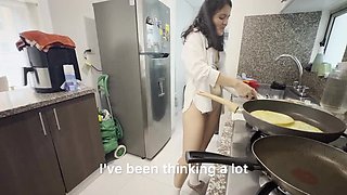 Steamy Stepsister Affair - Lesbian Breakfast Fuck in Kitchen with Scarlettandc