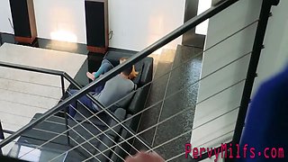 Milf sucks huge penis in 3 way