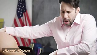 Jiggly sinner - ex-student’s Hairy Pussy gets munched, frigged, and fucked by her previous professor