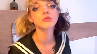 Cute Teen in Uniform Short Video