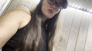 A thrilling fantasy unfolds with Parker Andrea in a public bathroom