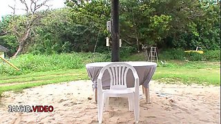 Nanakas sultry Asian body craves dual outdoor creampie passion session