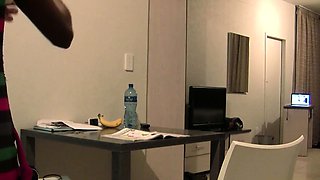 Ebony teen student cums when he fucked her with his big cock