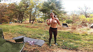Stepmom's Camping Trip - Pantyhose for Pants