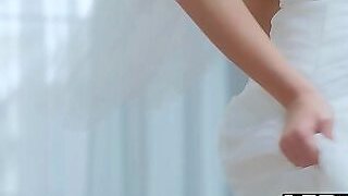 VIP4K. Olivia Sparkle in a wedding dress and veil caught on camera fucking