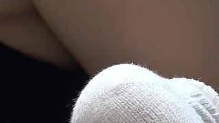 Watch Japanese Girl in Apartment Exercising While Wearing Apron Mini Skirt Uniform and Micro Thong Panties Wedgie Camel Toe