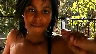 Hot Ebony Wants Her Double Cumshot