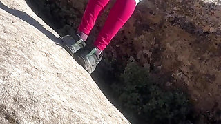 Wild Mountain Flash - Topless Tease on Remote Kyrgyzstan Trail, No Rules