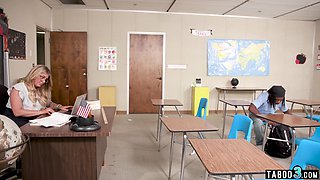 Shocked MILF teacher cant resist a BIG BLACK DICK