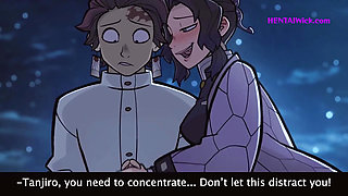 ''Total Concentration Breathing'' A Night of Passion on the Rooftop - Exclusive Hentai Parody, ENG Sub