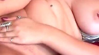 Pierced beauty gets big cock ass-banging on the sofa