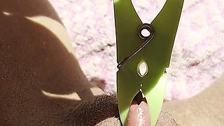 Inserting a Small Cup Into the Wet Pussy