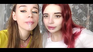 Hot Students Play with Saliva