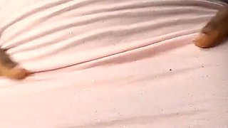 Ebony Stepdaughter in Pink Tight Dress Little Tease