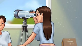 Summertime saga jenny gets suprised by looking at Anon big cock